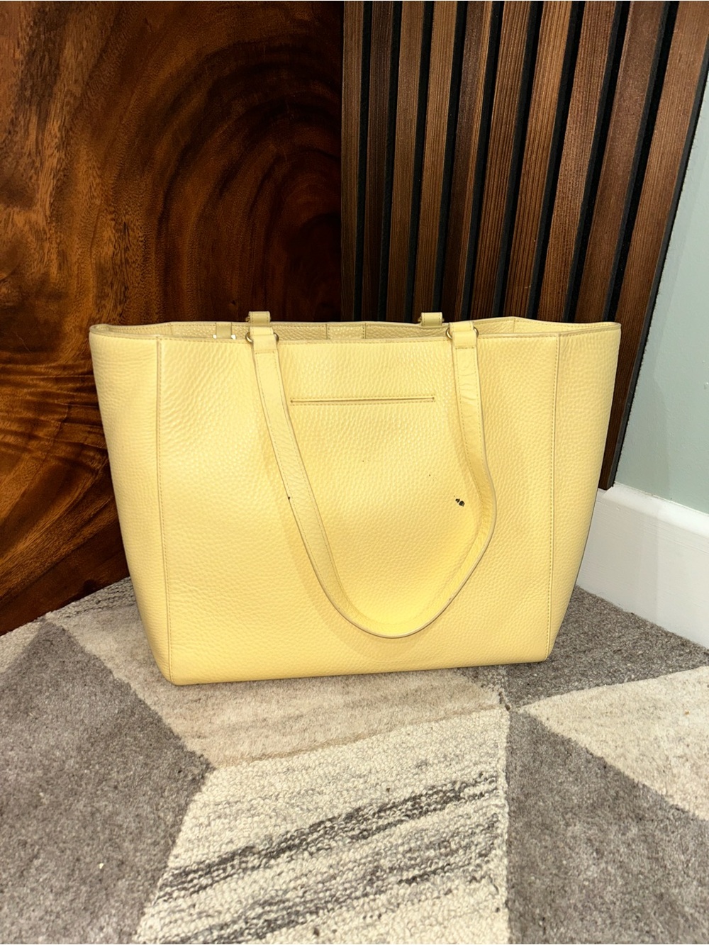 Dagne Dover Medium Allyn Leather Tote Yellow Work Laptop Bag